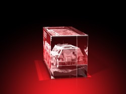 Magent Geschenkbox Glasfoto Kristallglas 